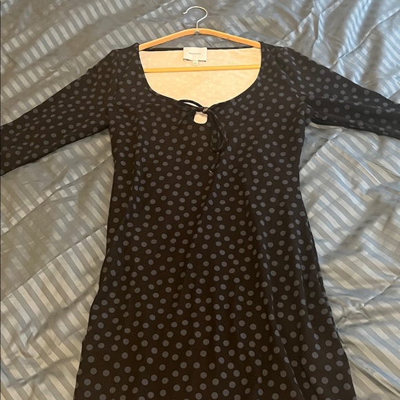 Reformation Dresses & Skirts - Reformation Black and Gray Polka Dot Mini Dress